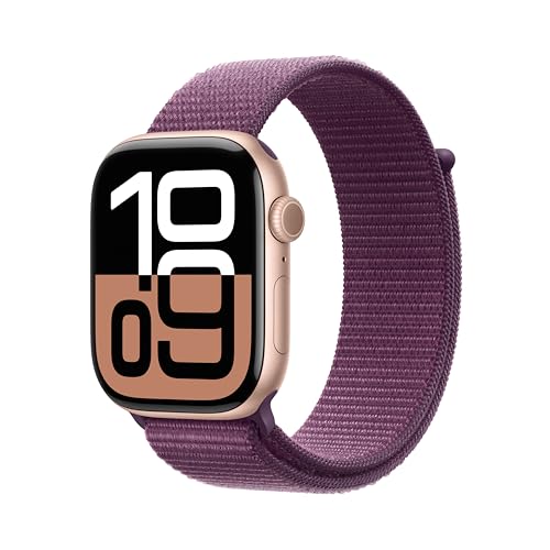Apple Watch Series 10, 46mm Rose Gold, Plum Loop, GPS, Carbon Neutral
