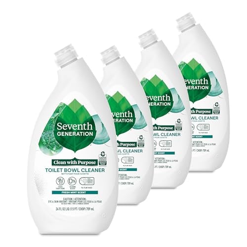 Seventh Generation Mint Toilet Bowl Cleaner, 4-Pack, 24 oz, Bleach-Free