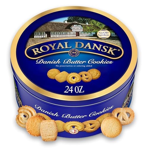 Royal Dansk Danish Butter Cookies Tin, 24 oz
