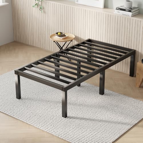 Novilla 14″ Twin Metal Bed Frame with Storage, No Box Spring