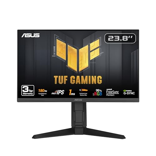 ASUS TUF 24″ 1080P Gaming Monitor, 180Hz, 1ms