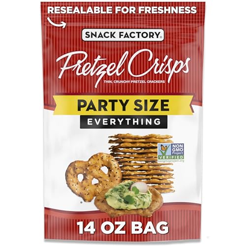 Snack Factory Everything Pretzel Crisps, Non-GMO, 14 OZ Bag