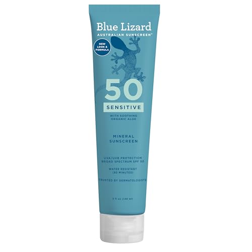 BLUE LIZARD Sensitive SPF 50+ Mineral Sunscreen, 5 Fl Oz