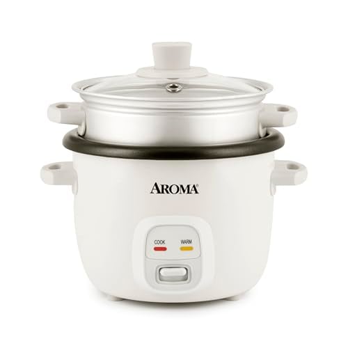 AROMA® 2-Cup Rice & Grain Cooker, White, ARC-302-1NG