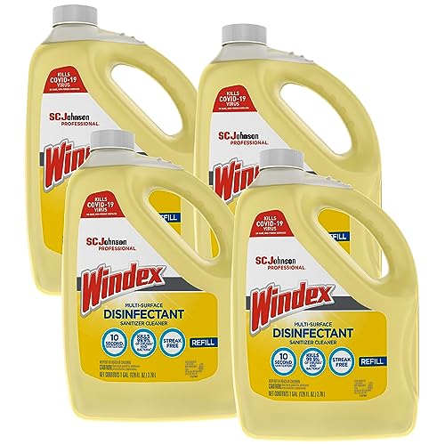 Windex Disinfectant Multi-Surface, 1 Gallon, Pack of 4