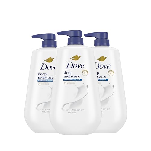 Dove Deep Moisture Body Wash, 3 Count, No Sulfates/Parabens