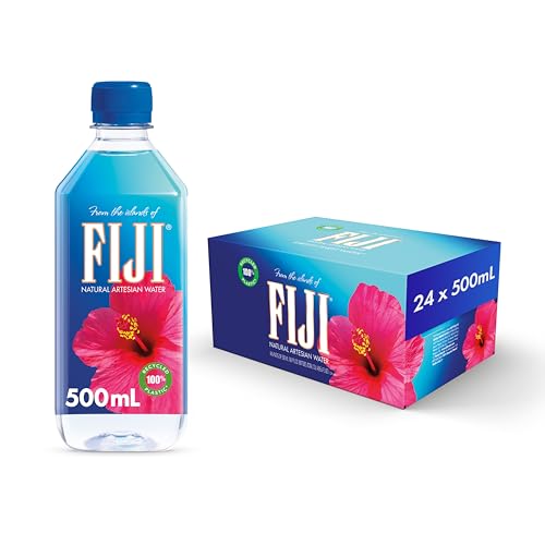 FIJI Natural Artesian Water, 500mL, 24-Pack, 100% Electrolytes