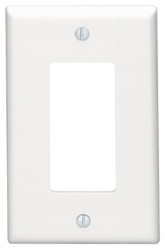 Leviton 1-Gang Decora Wallplate, Midway Size, White