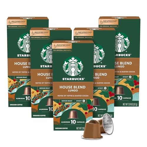 Starbucks Nespresso House Blend Pods, Medium Roast, 50-count