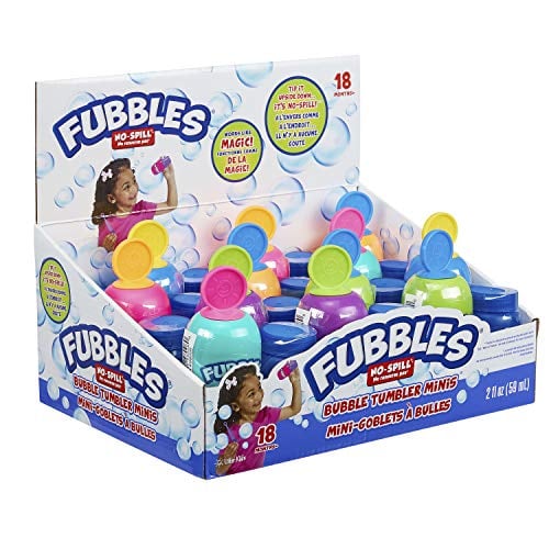 Fubbles No Spill Bubble Tumbler Minis, 12 Pack, with Solution
