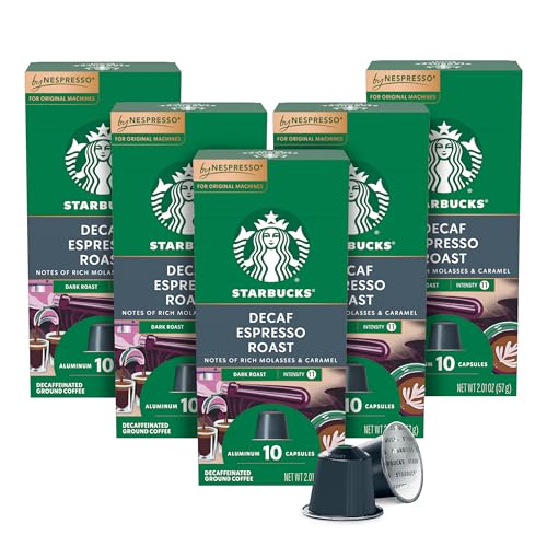 Starbucks Decaf Espresso Pods, Dark Roast, 50-count