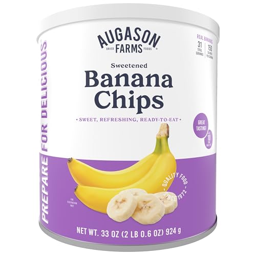 Augason Farms Sweetened Banana Chips, 31 Servings