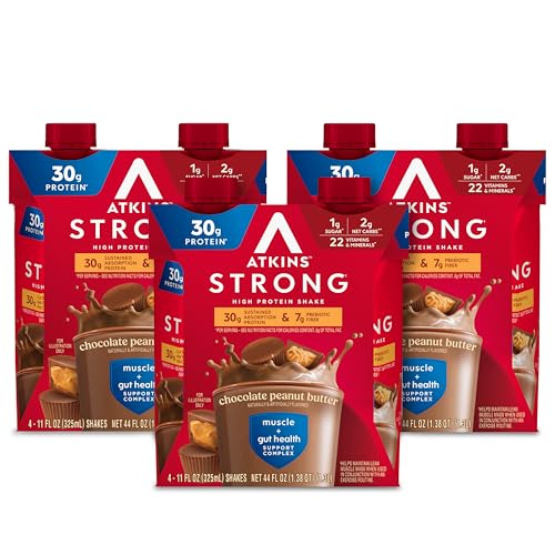 Atkins Chocolate Peanut Butter Protein Shake, 30g Protein, 12 Pack