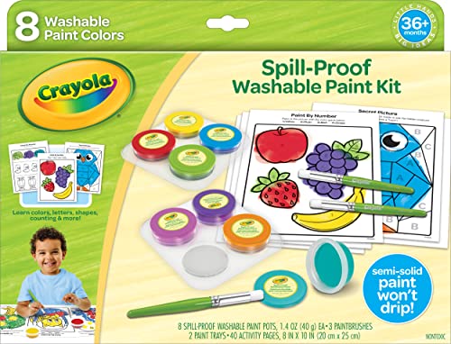 Crayola Spill-Proof Paint Set: Washable Toddler Kit, Ages 3+