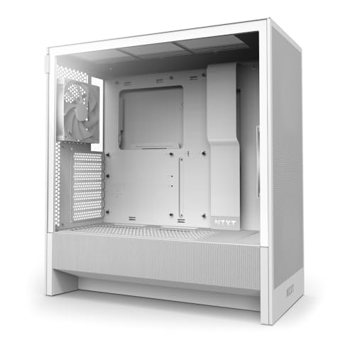 NZXT H5 Flow 2024 Compact ATX Gaming Case – High Airflow, White