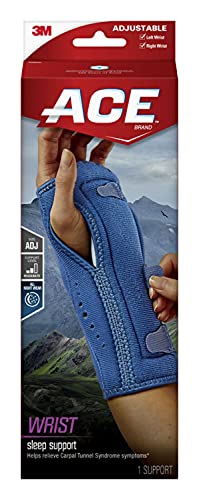 ACE Adjustable Night Wrist Support – Carpal Tunnel Relief, Blue