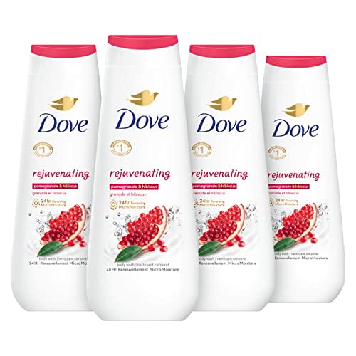 Dove Pomegranate & Hibiscus Body Wash, 4-Pack, 20 oz