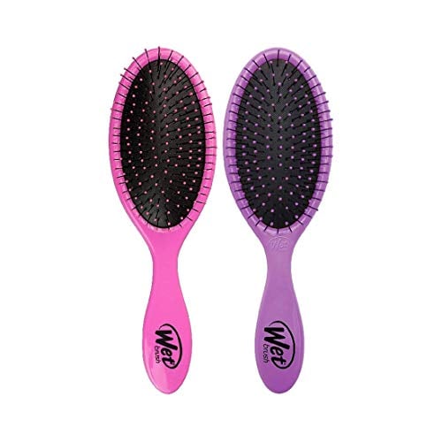 Wet Brush Detangler, Pink/Purple, IntelliFlex Bristles, For All Hair, 2-Pack