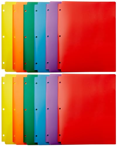 Amazon Basics 3 Hole Punch Folders, 2 Pockets, 12 Pack