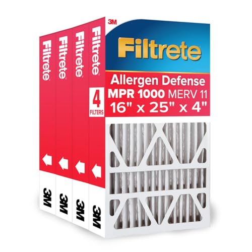 Filtrete Furnace Air Filter 16x25x4, MERV 11, 4-Pack