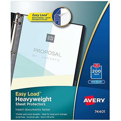 Avery Non-Glare Clear Sheet Protectors, 200 Pack