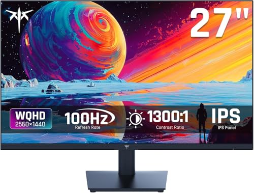 KTC 27″ QHD Monitor, 100Hz IPS, FreeSync/GSync, Anti-Blue Light
