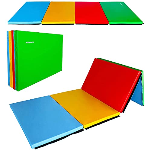 BalanceFrom 4’x10’x2″ Extra Thick Gymnastics Mat, Multi-Color