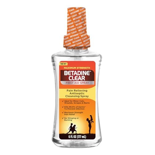 BETADINE Antiseptic Spray, Max Strength, No Stinging, 6 oz
