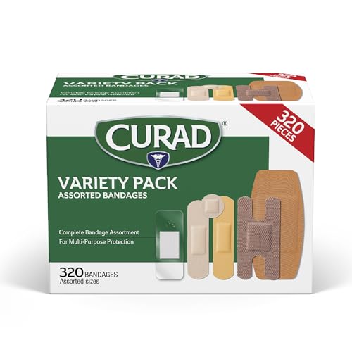 CURAD Bandages Variety Pack: 5 Styles, 320 Count