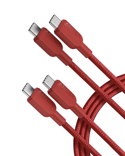 Anker 240W USB C Cable 6FT 2-Pack for iPhone/MacBook/iPad (Red)