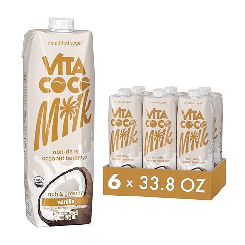 Vita Coco Vanilla Organic Coconut Milk, Dairy-Free Alternative, 33.8oz, Pack of 6