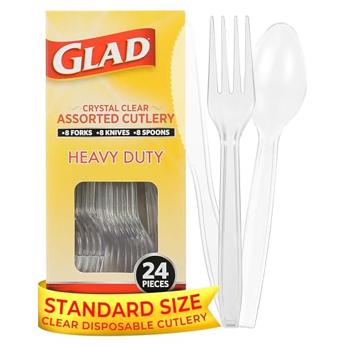 Glad Assorted Heavy Duty Plastic Cutlery Set – 24 Count