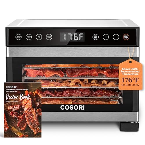 COSORI Food Dehydrator, 5 Trays, 176°F Control, Timer, Recipe Book