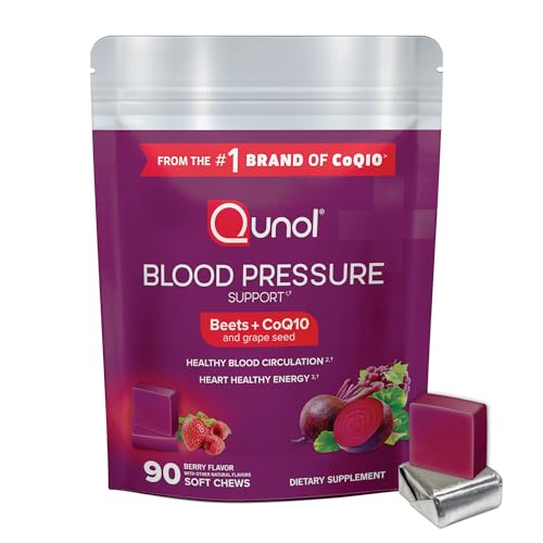 Qunol Beets Chews: Blood Pressure & Heart Support, 90 Chews