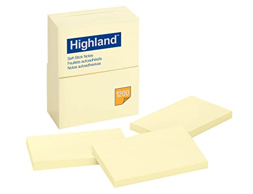 Highland 3×5 Yellow Sticky Notes, 12 Pack