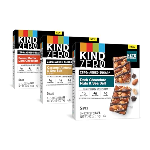 KIND ZERO Variety Pack Bars, Keto Friendly, 15 Count