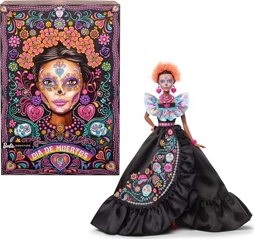 2024 Día De Muertos Barbie Doll with Black Dress & Accessories