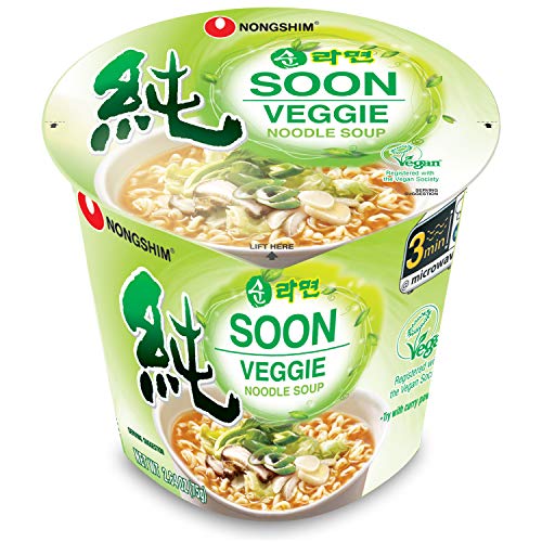 Nongshim Vegan Ramen Soup Cup, 6 Pack, Microwaveable