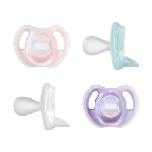 Tommee Tippee Silicone Pacifiers, 0-6 Months, Pack of 4