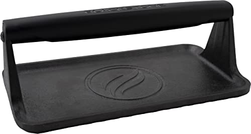 Blackstone Cast Iron Griddle Press with Rubber Handle, 10″x5.5”