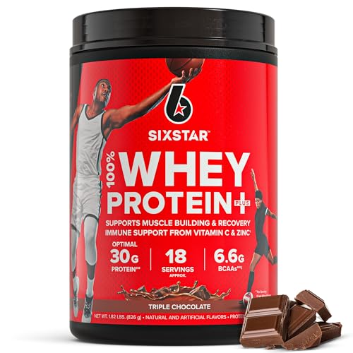 Six Star Whey Protein Powder – Triple Chocolate, 30g Protein, 1.8 lbs