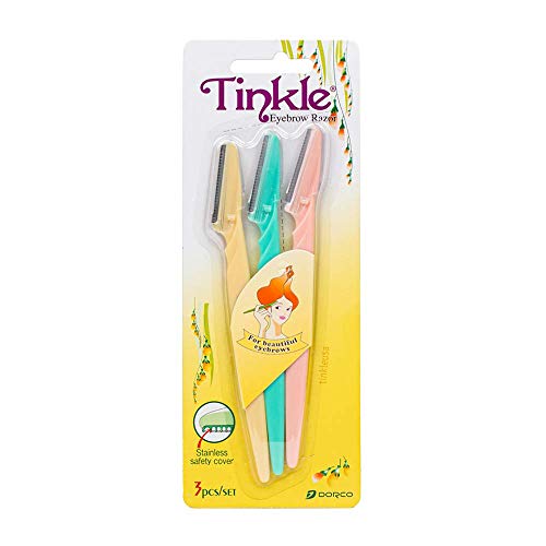Dorco Tinkle Eyebrow Razor 3 Pack with Safety Cover