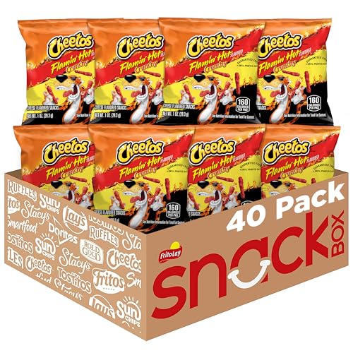 Cheetos Flamin’ Hot Crunchy Snacks, 1oz, Pack of 40