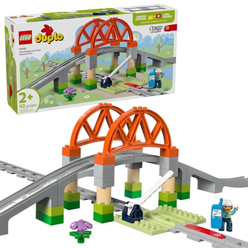 LEGO DUPLO Train Bridge & Tracks Expansion Set, Ages 2+, 10 Pieces
