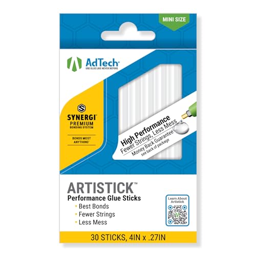 AdTech Mini 4″ Hi-Temp Glue Sticks – 30 Pack