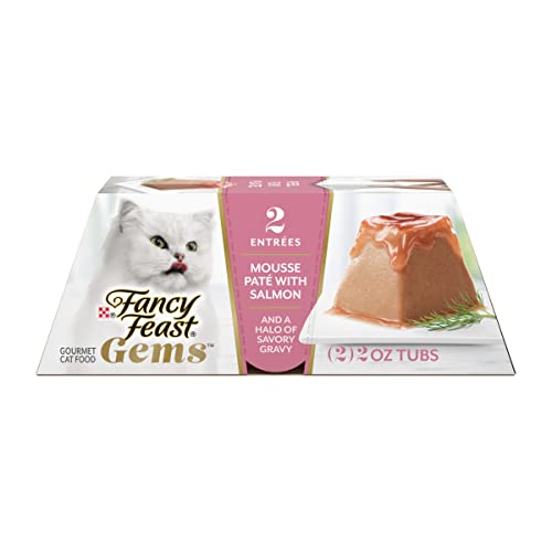 Fancy Feast Gems Salmon Mousse with Gravy Cat Food, 8-Pack