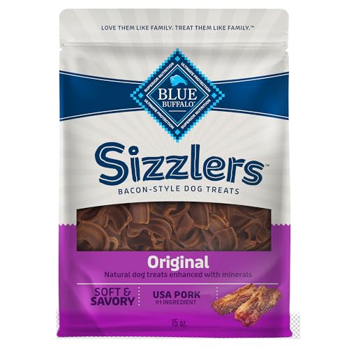Blue Buffalo Sizzlers Bacon Dog Treats, USA Pork, 15oz Bag