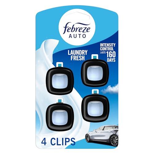 Febreze Car Air Freshener Clip, Laundry Fresh, 4-Pack