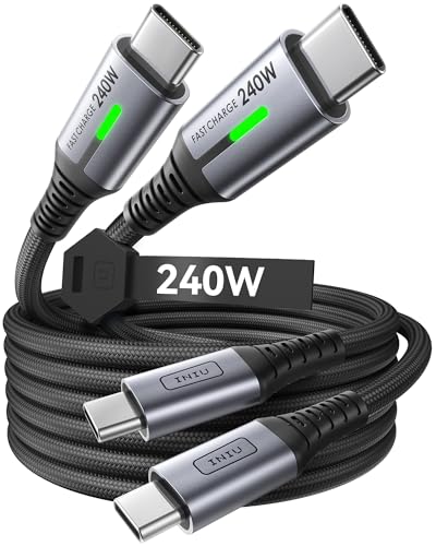 INIU 240W USB C Cable 6.6ft (2-Pack) for Phones & Laptops