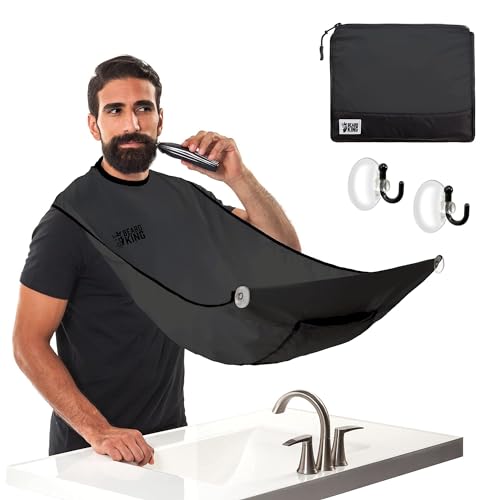 Beard King Bib Apron – Men’s Shaving Hair Catcher, Black